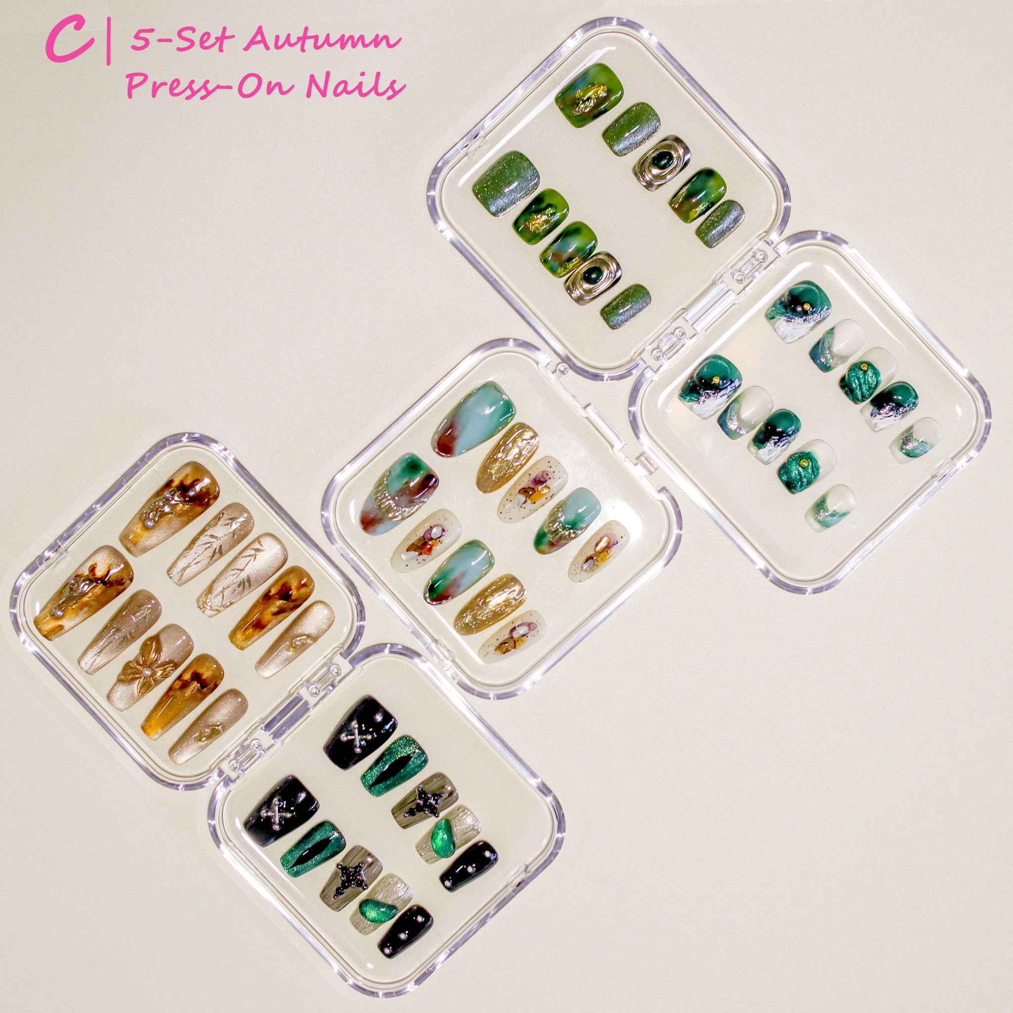 5/10-Set of Autumn-Winter Press - on Nails